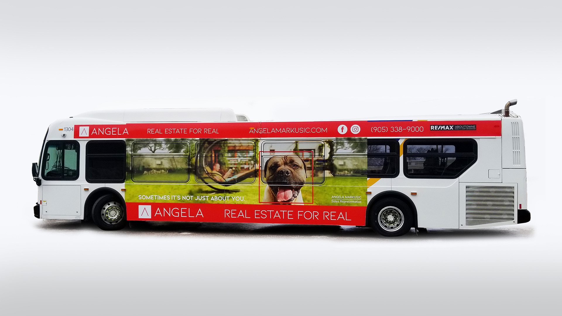 Angela Markusic Bus advertisement
