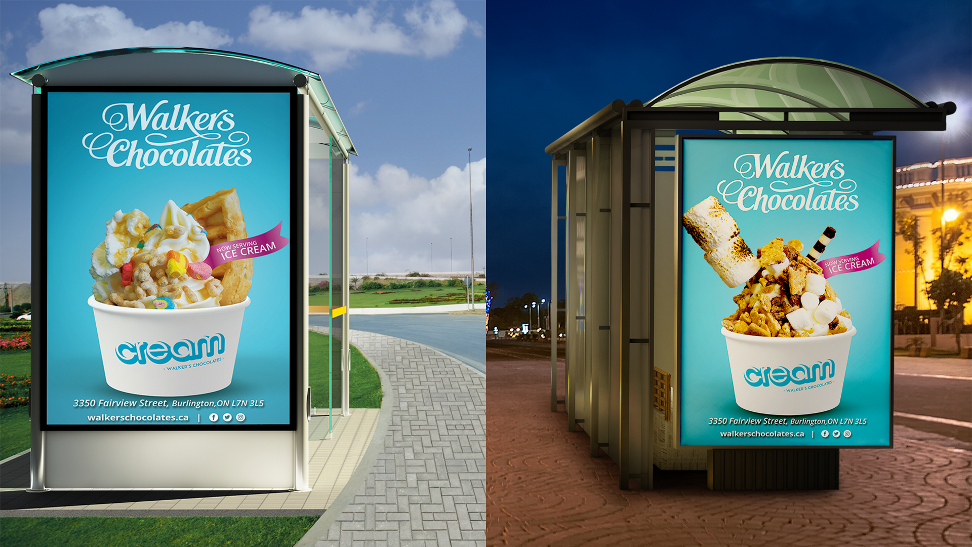 Cream by Walker's Chocolates Bus Stop advertisements