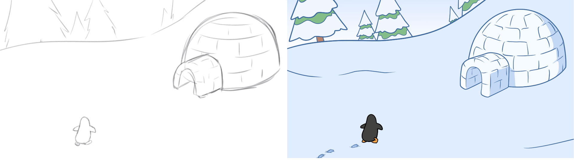 Penguin Basements penguin igloo video animation image